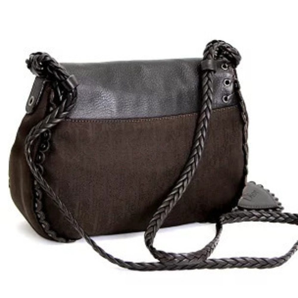 Christian Dior Trotter Ethnic Shoulder Bag Leather Brown - Picture 2 of 6